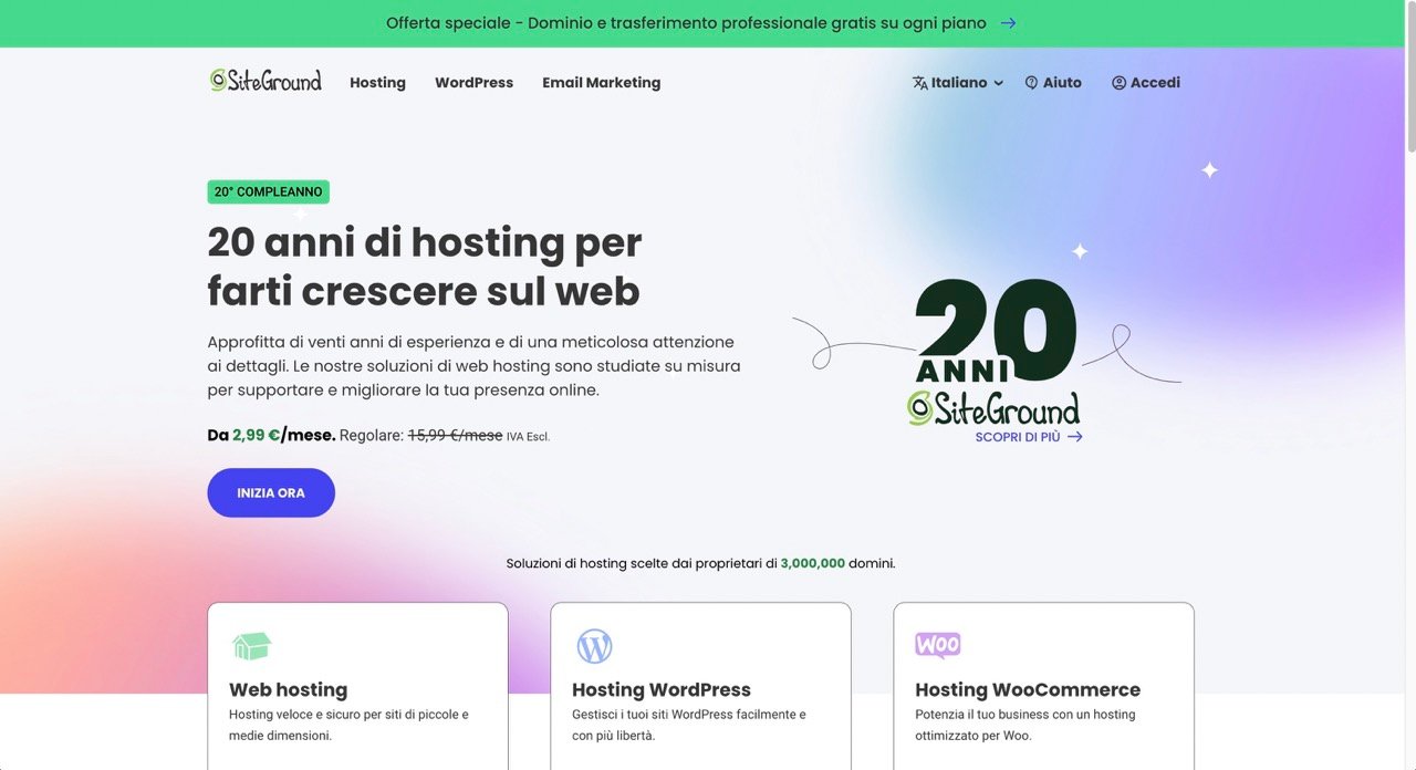 Siteground, Hosting WordPress