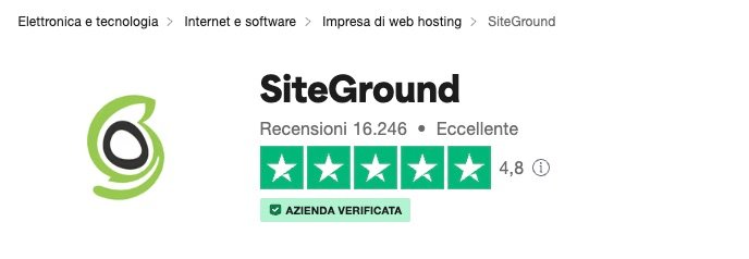 Siteground Trustpilot recensioni